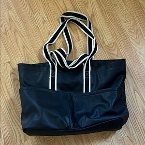 Universal Thread Black Tote with White-Trim Straps